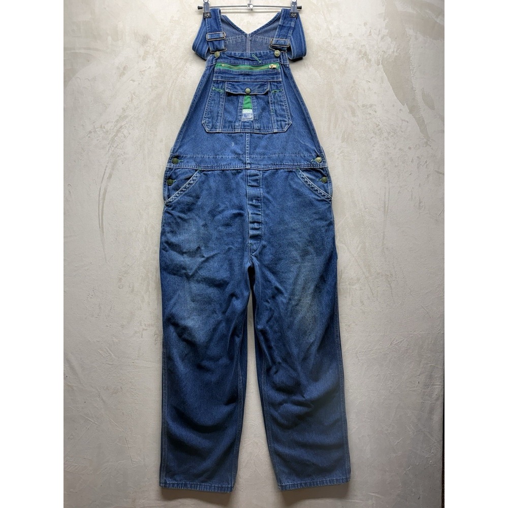 VTG Liberty Bib Overalls Mens 38x30 Blue Denim Carpenter Workwear Made In USA